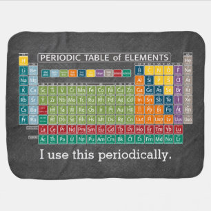 Periodically Periodic Table of Elements Chalkboard Receiving Blanket
