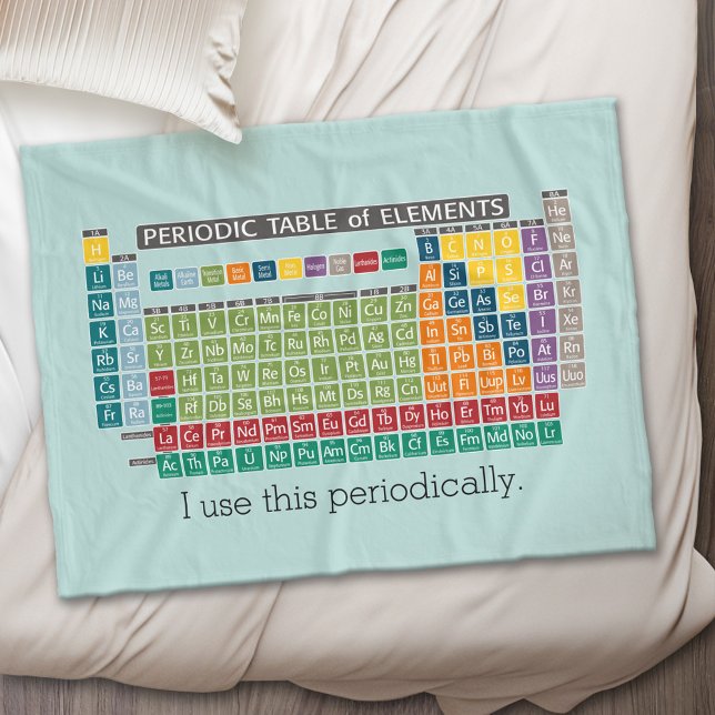Periodically Periodic Table of Elements Fleece Blanket (Periodic Table of Elements - Custom Fleece Blanket)
