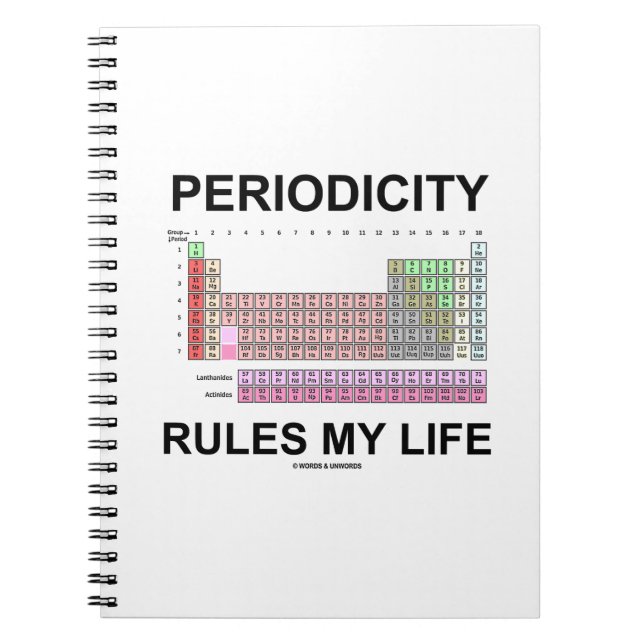 Periodicity Rules My Life Periodic Table Elements Notebook (Front)