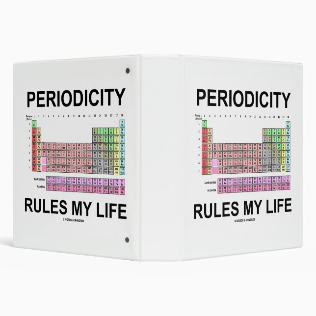 Periodicity Rules My Life Periodic Table Humor 3 Ring Binder (Background)