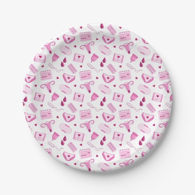 Periods Pattern Paper Plates (Front)