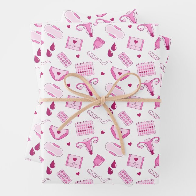 Periods Pattern Wrapping Paper Sheets (In situ)