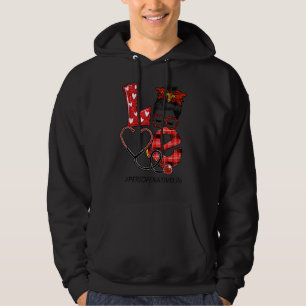 Perioperative Nurse Plaid Leopard Love Heart Messy Hoodie