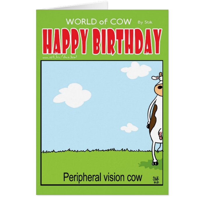 Peripheral vision cow card