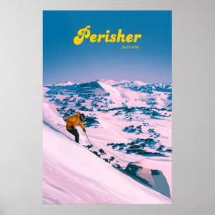 Perisher Australia Ski Resort Travel Poster