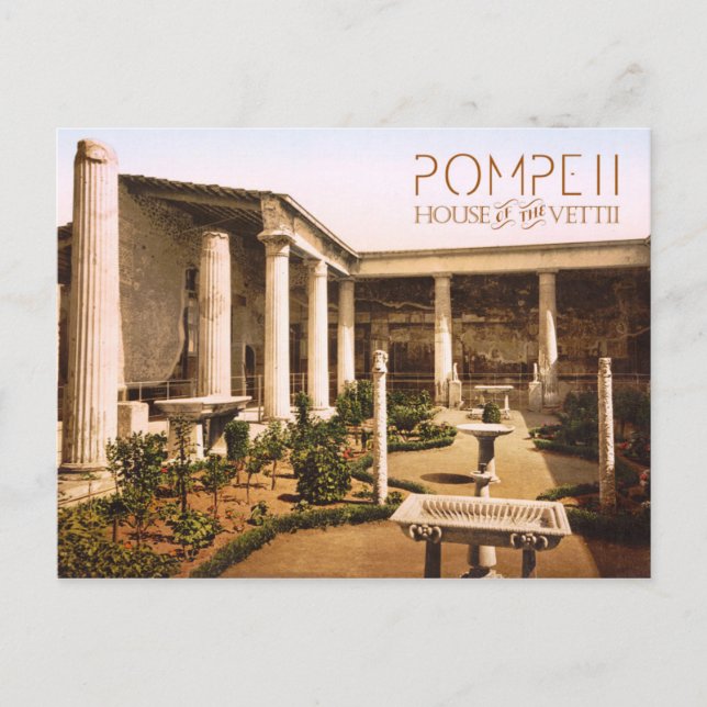Peristyle of the House of the Vettii, Pompeii Postcard (Front)