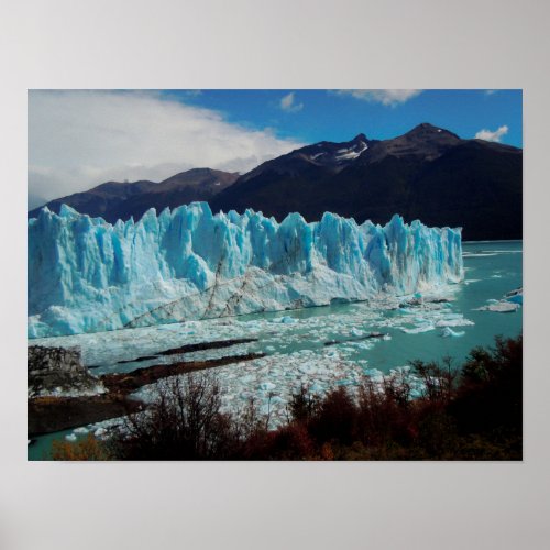 Perito Moreno Glacier Front In The Andes Poster