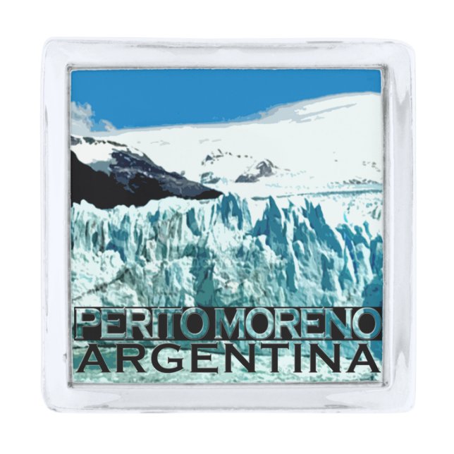 Perito Moreno Silver Finish Lapel Pin (Front)