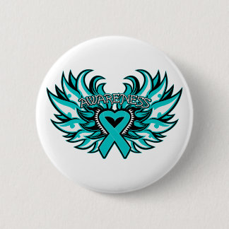 Peritoneal Cancer Awareness Heart Wings.png Pinback Button