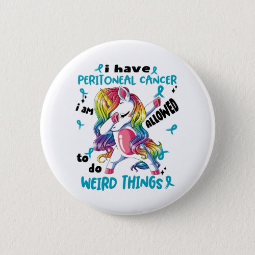 Peritoneal Cancer Awareness Ribbon Support Gifts Button