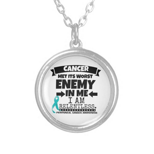Peritoneal Cancer Met Its Worst Enemy in Me Silver Plated Necklace