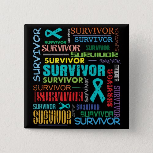 Peritoneal Cancer Survivor Collagepng Pinback Button