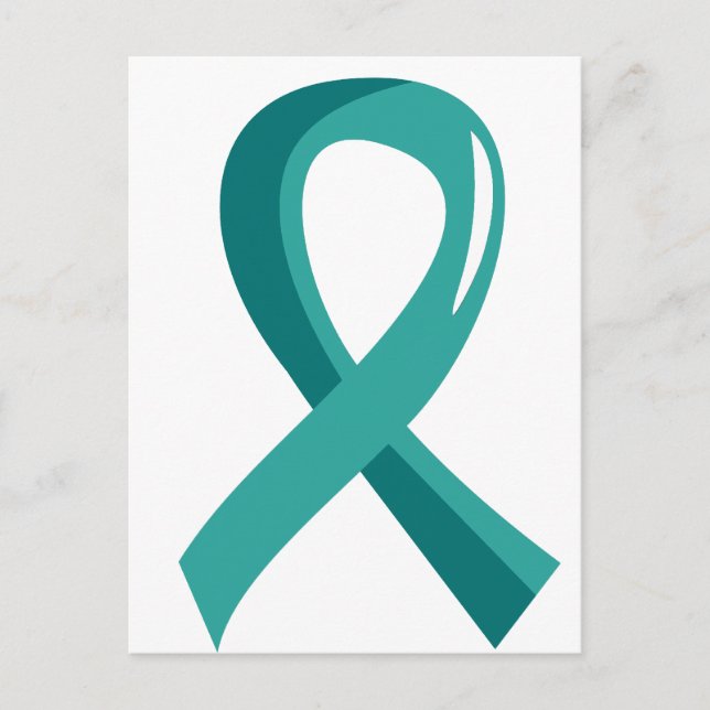 Peritoneal Cancer Teal Ribbon 3 Postcard (Front)