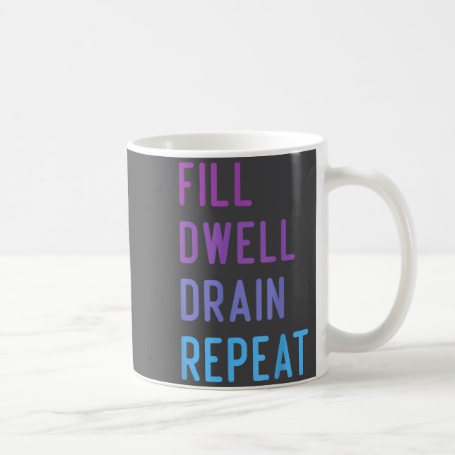 Peritoneal Dialysis Fill Dwell Drain Repeat Funny  Coffee Mug (Right)