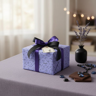 Periwinkle and Black Musical Wrapping Paper
