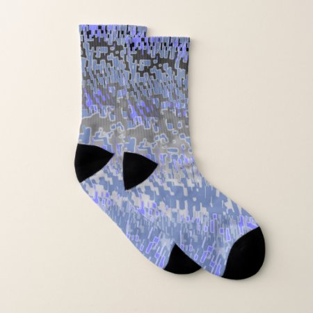 Periwinkle And Gray Graphic Art Socks