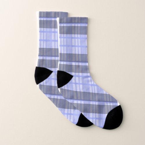 Periwinkle and Gray Plaid Socks