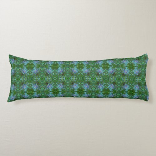 Periwinkle and Green Abstract  Body Pillow