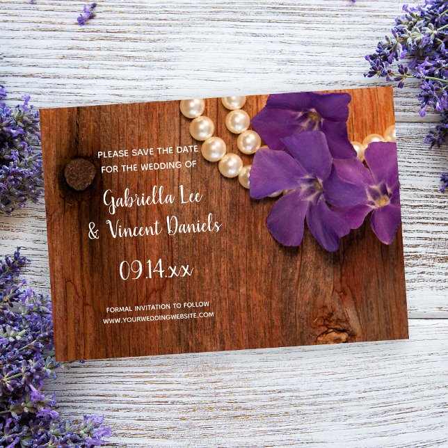 Periwinkle and Pearls Barn Wedding Save the Date Invitation (Creator Uploaded)