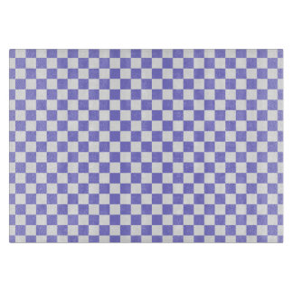 Periwinkle and White Checkerboard Pattern Cutting Board