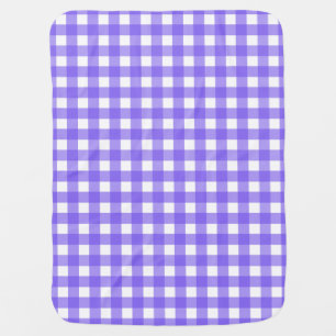 Periwinkle and white gingham baby blanket