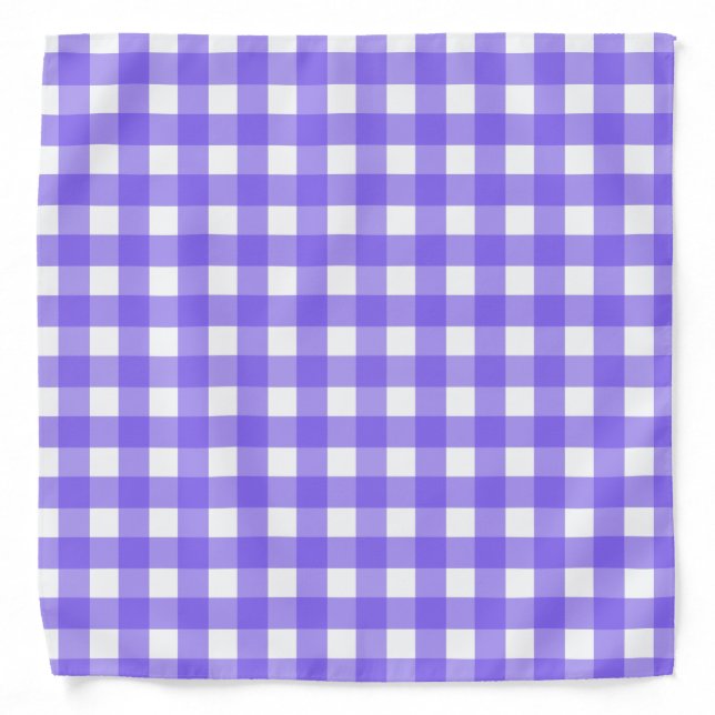 Periwinkle and white gingham bandana (Front)