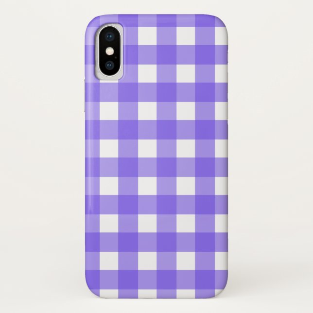 Periwinkle and white gingham Case-Mate iPhone case (Back)