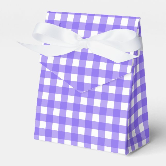 Periwinkle and white gingham favor boxes (Front Side)