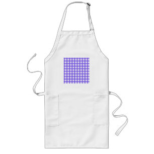 Periwinkle and white gingham long apron
