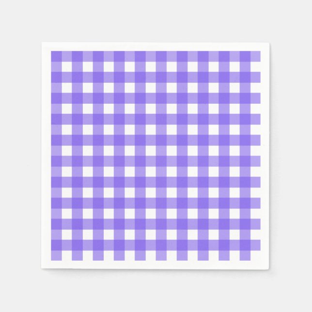 Periwinkle and white gingham napkins (Front)
