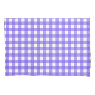 Periwinkle and white gingham pillow case