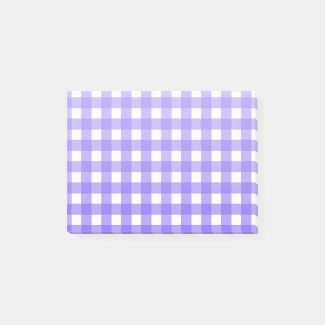 Periwinkle and white gingham post-it notes (Front)