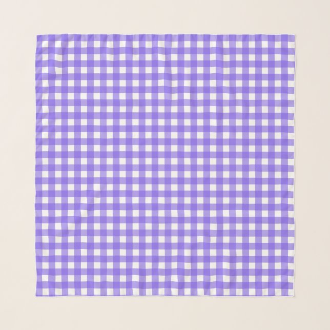 Periwinkle and white gingham scarf (Front)