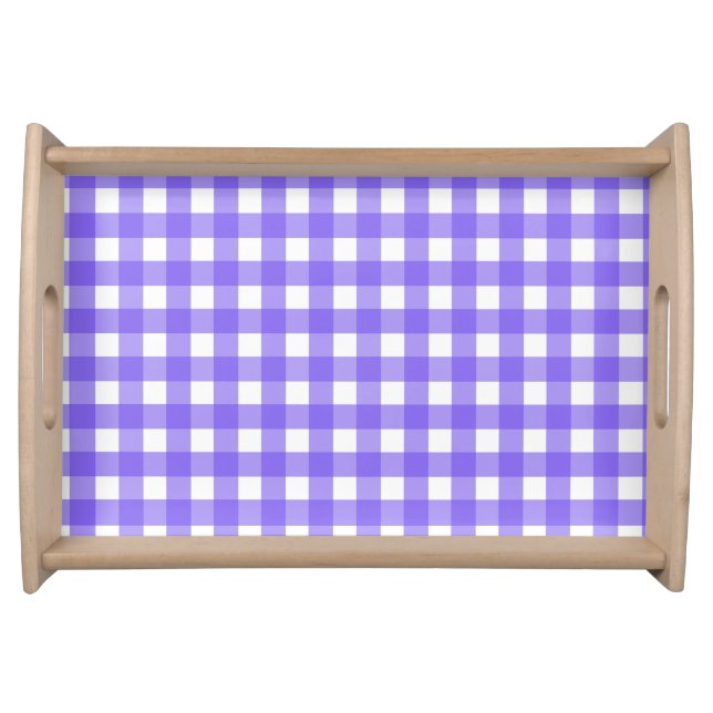 Periwinkle and white gingham serving tray (Front)