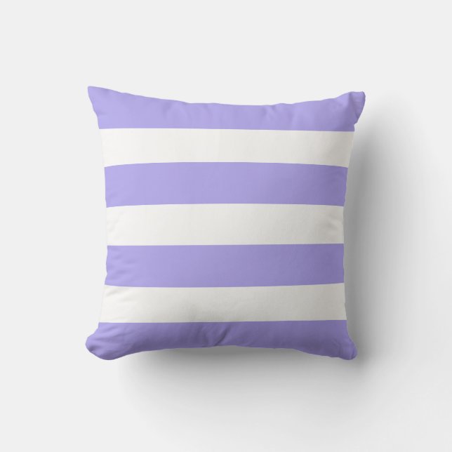 Periwinkle and white striped throw pillow (Front)