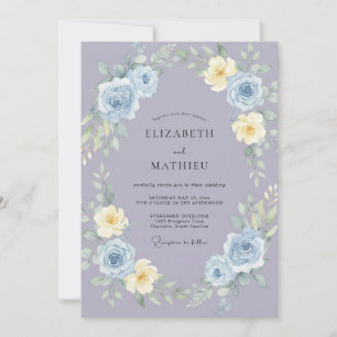 Periwinkle Artistic Spring Wedding Invitation