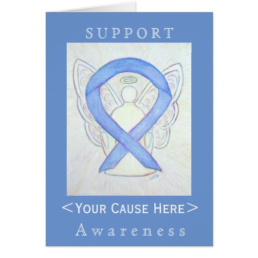 Periwinkle Awareness Ribbon Angel Customized Card (Front)
