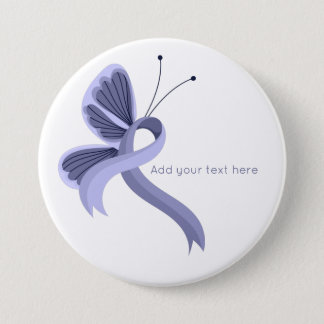 Periwinkle Awareness Ribbon Butterfly  Button