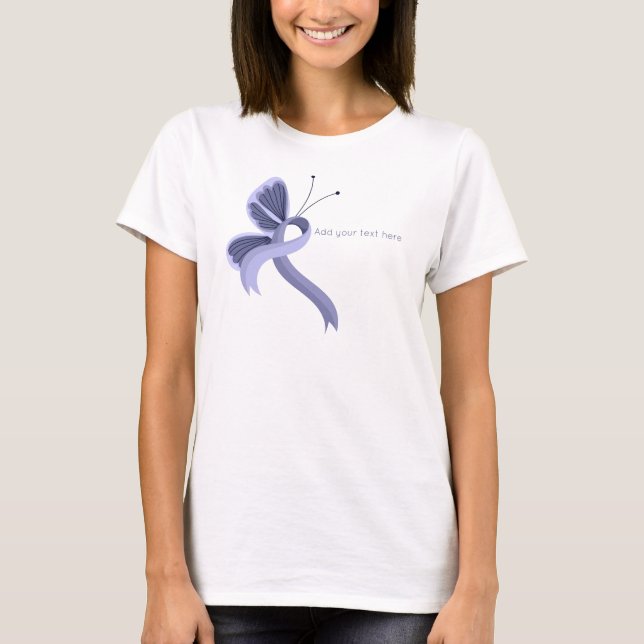 Periwinkle Awareness Ribbon Butterfly T-Shirt (Front)