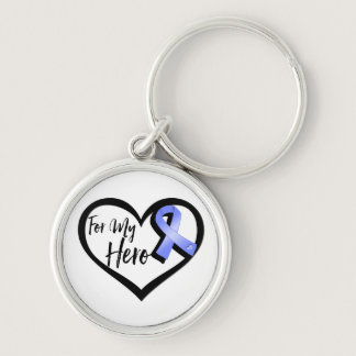 Periwinkle Awareness Ribbon For My Hero Keychain