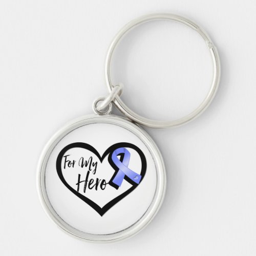 Periwinkle Awareness Ribbon For My Hero Keychain