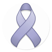 Periwinkle Awareness Ribbon Round Sticker