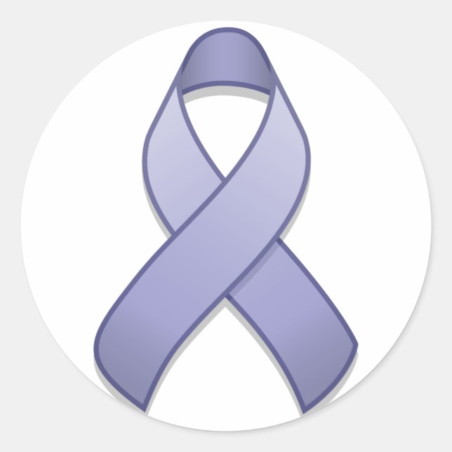 Periwinkle Awareness Ribbon Round Sticker (Front)