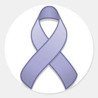 Periwinkle Awareness Ribbon Round Sticker