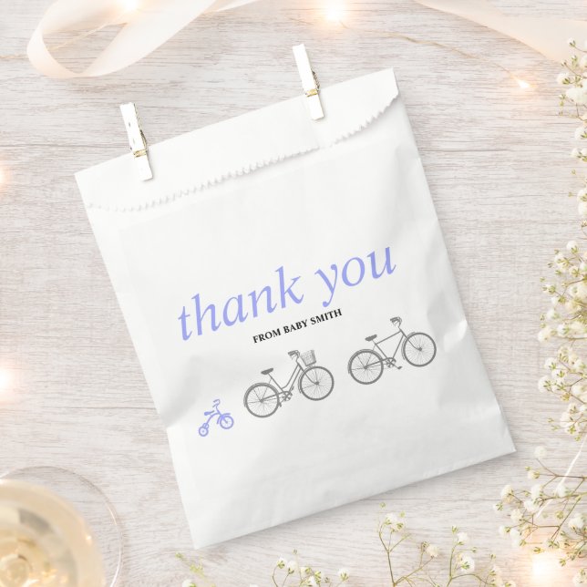 Periwinkle Bicycle Favor Bag (Clipped)