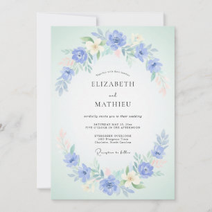 Periwinkle Bloom Romantic Wedding Invitation