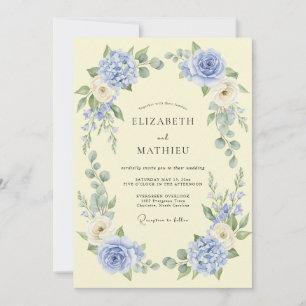 Periwinkle Blossom Laurel Wedding Invitation