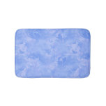 Periwinkle Blue Abstract Feather Pattern Bath Mat