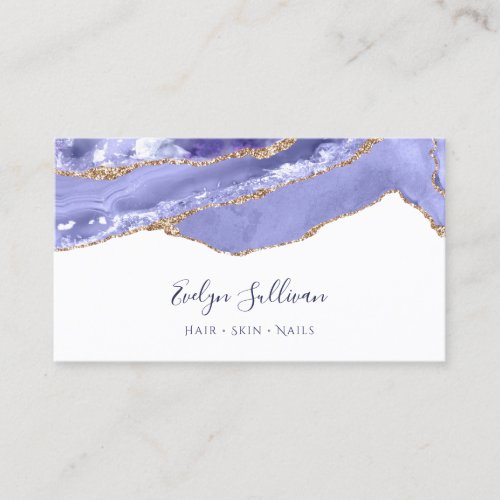 Periwinkle blue agate business card