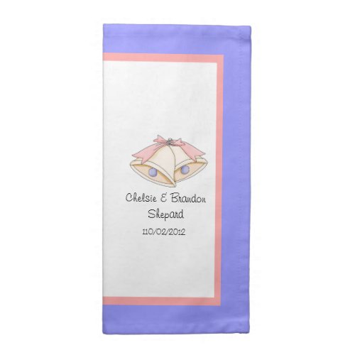Periwinkle Blue and Peach Wedding Napkins